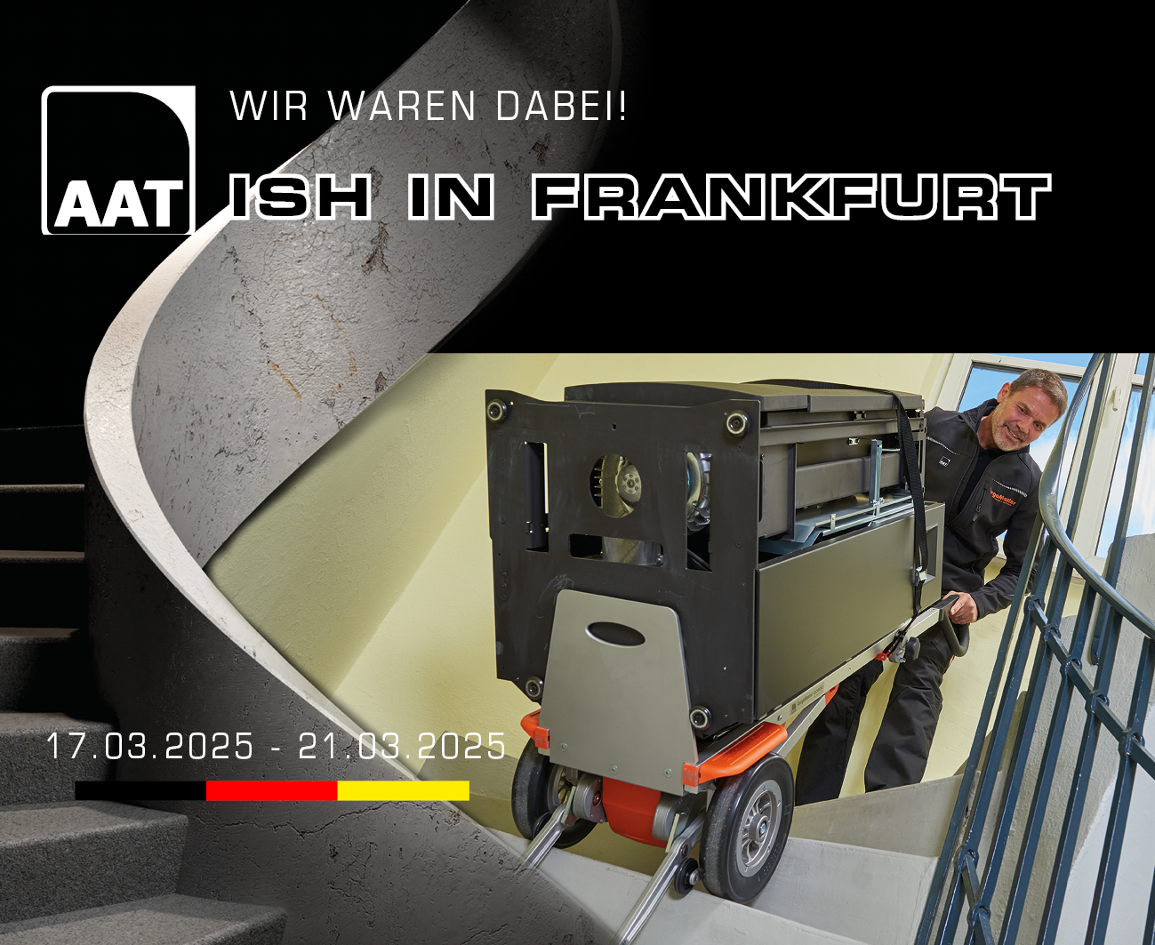 The CargoMaster stair climber at the ISH in Frankfurt